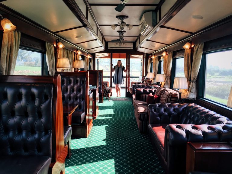 Maja in the Observation Car